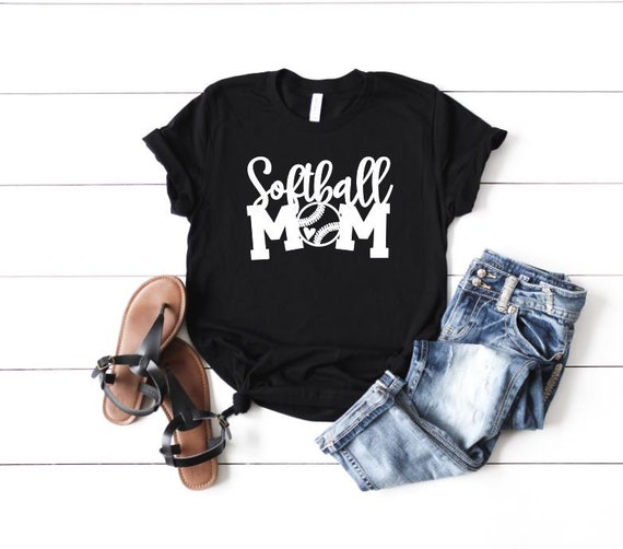 Women's SOFTBALL MOM Tee T-Shirt Graphic Tee Plus Size Avail 3XL 3X 4XL 4X 5X 5XL