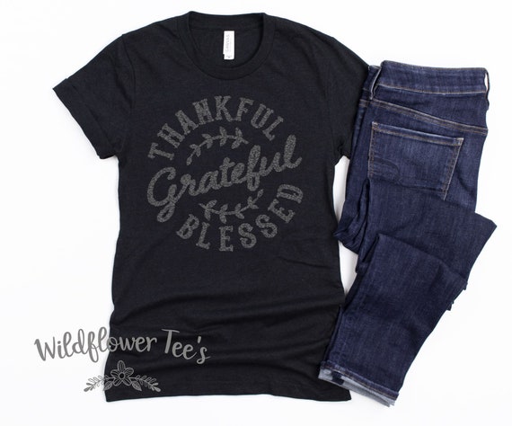 Women's GRATEFUL THANKFUL BLESSED Limited Time Cute Fall Thanksgiving Seasonal Tee T-Shirt Graphic Tee Plus Size 3XL 4XL 5XL Avail