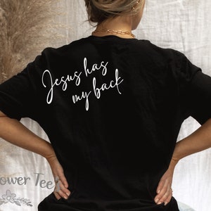 Women's JESUS HAS My BACK Inspirational Faith Religious Christian Church Bible Tee T-Shirt Graphic Tee Plus Size 3XL 4XL 5XL Avail
