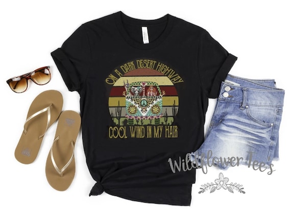 Women's Road Trip HIPPIE HIGHWAY Rock & Roll Old School Graphic Tee T-Shirt plus size 4XL 5XL Avail