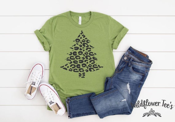 Women's LEOPARD TREE Limited Time Cute Funny Winter Holiday Christmas Tee T-Shirt Graphic Tee  Plus Size 3XL 4XL