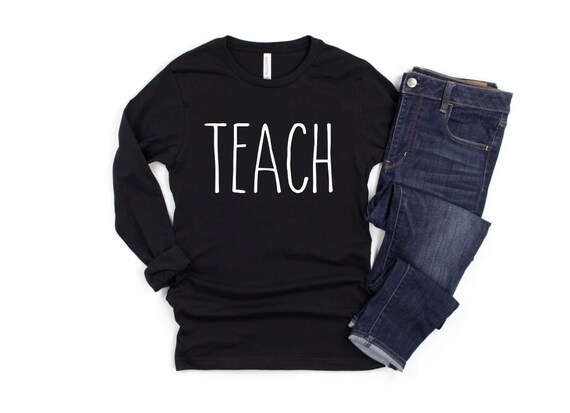 Women's TEACH Limited Time Cute TEACHER TEE Teacher gift Tee T-Shirt Graphic Tee Long Sleeve Plus Size