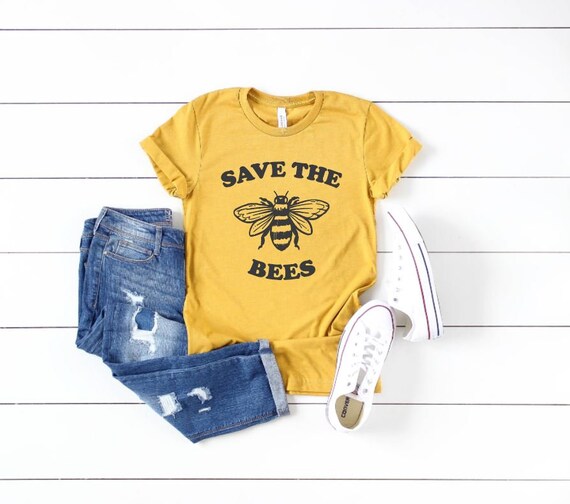 Women's SAVE THE BEES Tee T-Shirt Nature Honey Environment Healthy Beekeeper Beehive Organic Gardening Graphic Tee Plus Size 3X 3XL 4X 4XL