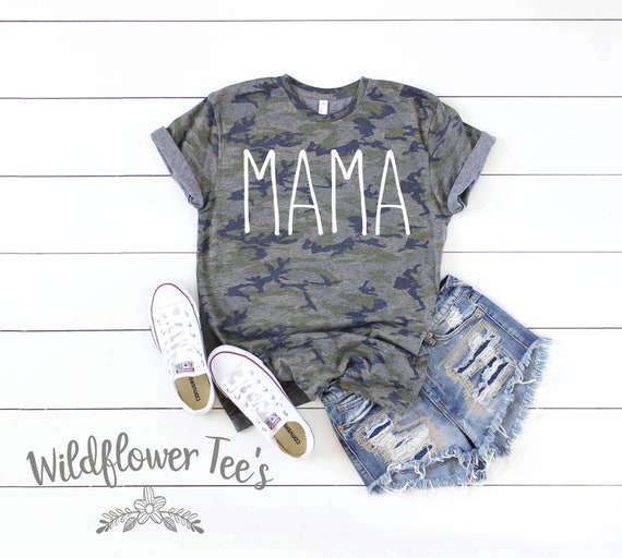 Women's Camo MAMA Tee T-Shirt Country Graphic Tee Plus Size Avail 3XL 4XL