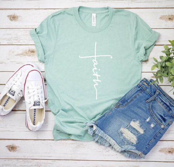 Women's FAITH Inspirational Faith Religious Christian Tee T-Shirt Graphic Tee Plus Size Avail 3X 3XL 4X 4XL