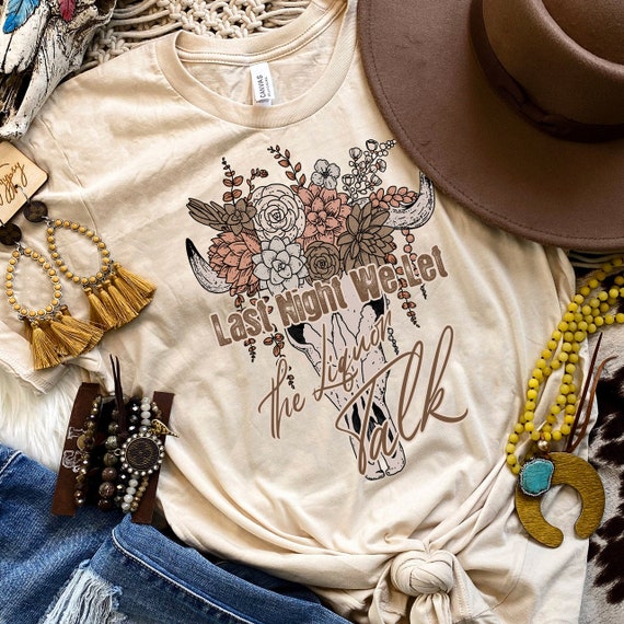 Women's LAST NIGHT Country music Tee T-Shirt Graphic Tee Plus Size Tee t-shirts up to 3X 3XL 4X 4XL AVAIL
