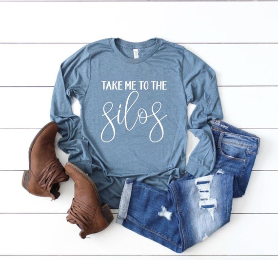 Women's Take Me To THE SILOS Long Sleeve Tee T-Shirt Magnolia Country Shiplap Plus Size avail