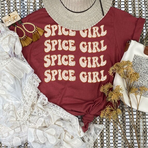 Women's SPICE GIRL Cute Fall Autumn Thanksgiving Seasonal Holiday Tee T-Shirt Graphic Tee Plus Size up to 3XL 4XL Avail