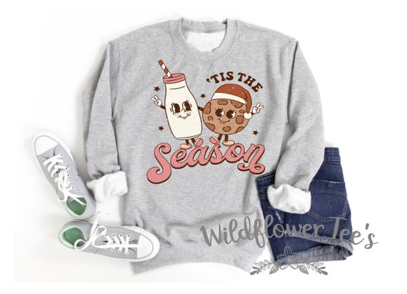 Women's Retro TIS THE SEASON Christmas Sweatshirt Cozy Comfy Christmas Fleece Trendy Boho Country Chic Winter plus sizes avail up to 5XL