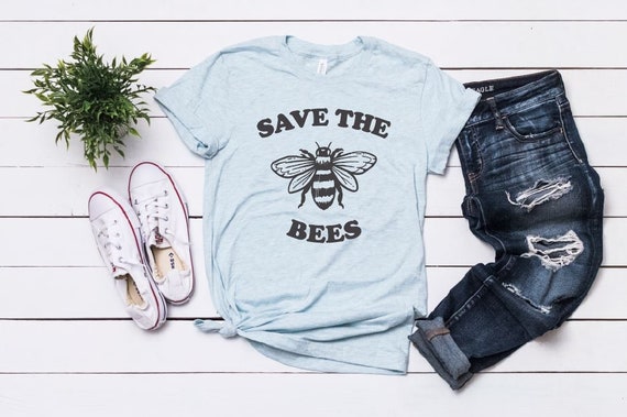 Women's SAVE THE BEES Tee T-Shirt Nature Honey Environment Healthy Beekeeper Beehive Organic Gardening Graphic Tee Plus Size 3X 3XL 4X 4XL