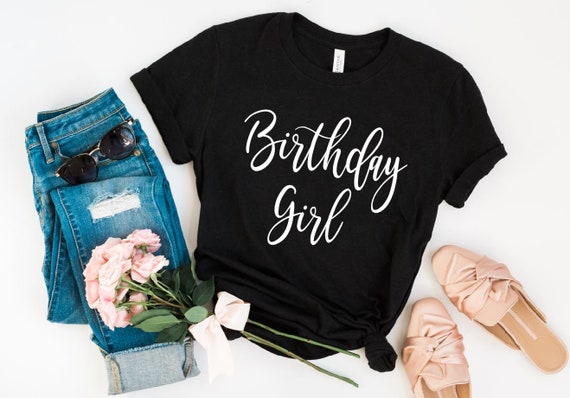 Women's Cute BIRTHDAY GIRL Tee T-Shirt Graphic Tee Plus Size 3X 4X 5X Avail