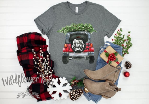 Women's CHRISTMAS ROOFTOP TREE Truck  Winter Holiday Christmas Tee Leopard Buffalo plaid Tree T-Shirt Graphic Tee Plus Size 3XL 4XL 5XL