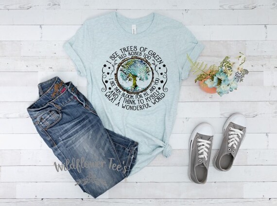 Women's EARTH DAY What A Wonderful World Tee T-Shirt Graphic Tee Plus Size 3X 3XL 4X 4XL Avail