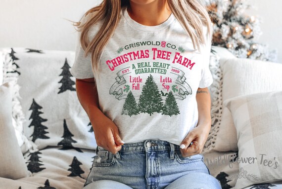 Women's TREE FARM... Limited Cute Holiday Christmas Tee T-Shirt Graphic Tee Plus Size Avail in 3XL 4XL