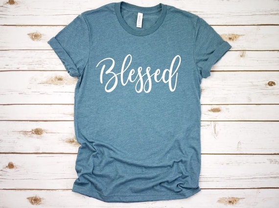 Women's BLESSED Inspirational Faith Religious Christian Tee T-Shirt Graphic Tee Plus Size 3X 3XL 4X 4XL Avail
