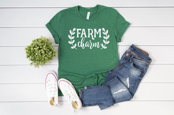 Women's FARM CHARM Tee T-Shirt Rural Farm Country Graphic Tee Plus Size