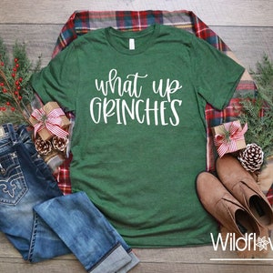 Women's WHAT UP GRINCHES Limited Time Cute Funny Winter Holiday Christmas Tee T-Shirt Graphic Tee Plus Size 3XL 4XL Avail