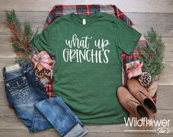 Women's WHAT UP GRINCHES Limited Time Cute Funny Winter Holiday Christmas Tee T-Shirt Graphic Tee Plus Size 3XL 4XL Avail