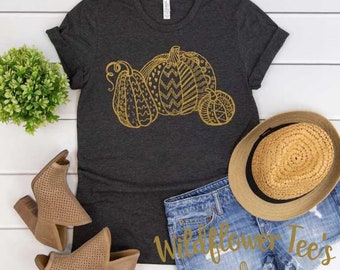 Women's GOLDEN FALL PUMPKINS Limited Time Cute Funny Fall Autumn Seasonal Tee T-Shirt Graphic Tee Plus Size 3XL 4XL 5XL Avail