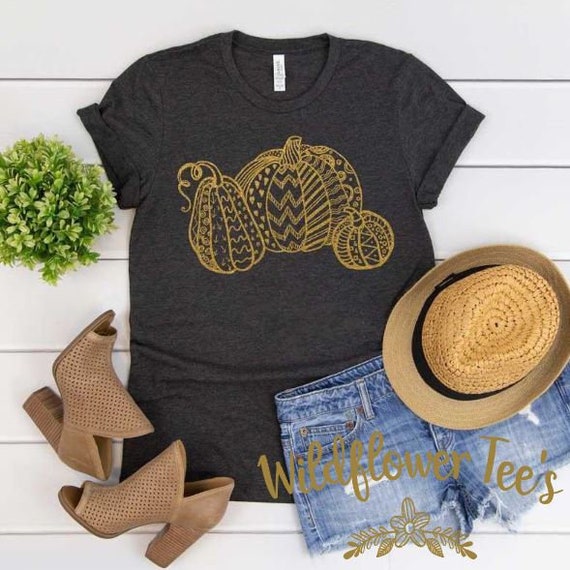 Women's GOLDEN FALL PUMPKINS Limited Time Cute Funny Fall Autumn Seasonal Tee T-Shirt Graphic Tee Plus Size 3XL 4XL 5XL Avail