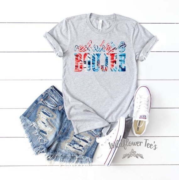 Women's RED WHITE & BOUJEE Tee T-Shirt 4th Fourth of July Hippie Groovy Graphic Tee Plus Size Tee t-shirts avail 3X 3XL 4X 4XL 5X 5XL