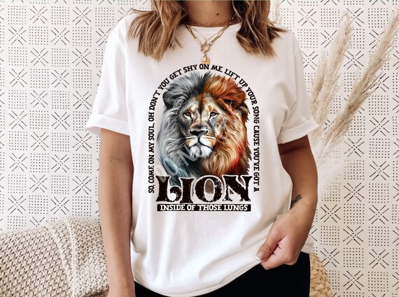 Women's LION Inside Of Those Lungs Gratitude Hallelujah Motivational Affirmation Christian Music Graphic Tee Plus Size 3X 3XL 4X 4XL 5X 5XL