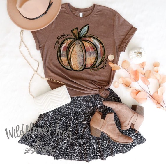 Women's FALL Tie Dye PUMPKIN Limited Time Cute Fall Autumn Seasonal Tee T-Shirt Graphic Tee Plus Sizes up to 3XL 4XL Avail