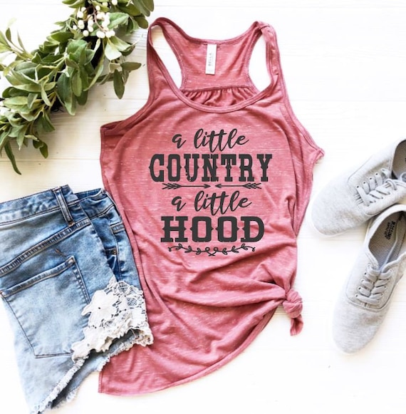 Women's A Little COUNTRY A Little HOOD Summer Rodeo Concert Country Music Festival Tank