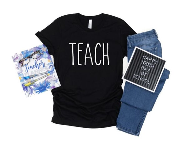 Women's TEACH Limited Time Cute TEACHER TEE Teacher gift Tee T-Shirt Graphic Tee Plus Sizes 3X 4X 5X Avail