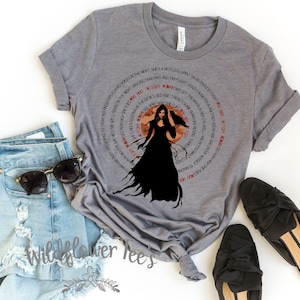 Women's WITCHY WOMAN Rock & Roll lyrics Old School Old Soul Hippie Boho Chic Retro HALLOWEEN Witch Graphic Tee T-Shirt up to 4XL