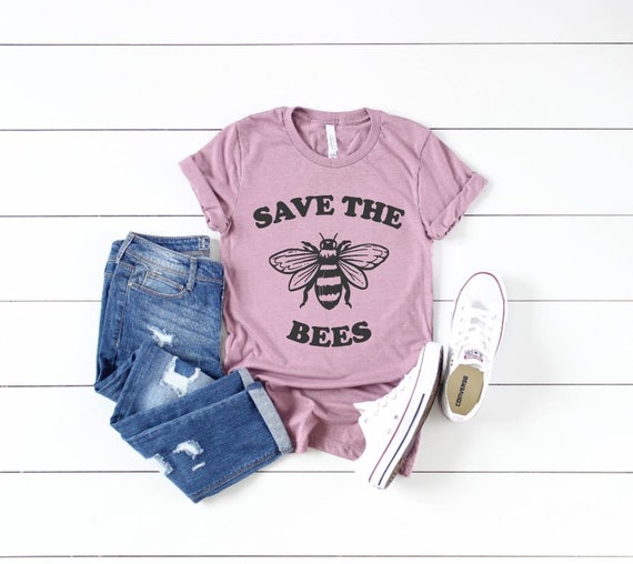 Women's SAVE THE BEES Tee T-Shirt Nature Honey Environment Healthy Beekeeper Beehive Organic Gardening Graphic Tee Plus Size 3X 3XL 4X 4XL