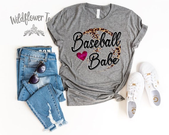 Women's Baseball BASEBALL BABE baseball Mom Tee T-Shirt Graphic Tee Plus Size Avail 3XL 3X 4XL 4X