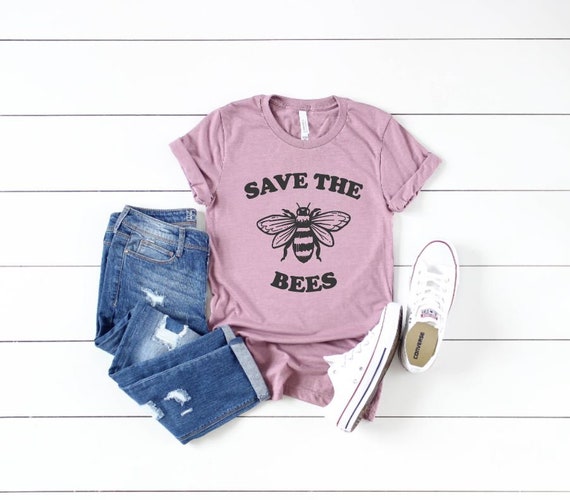 Women's SAVE THE BEES Tee T-Shirt Nature Honey Environment Healthy Beekeeper Beehive Organic Gardening Graphic Tee Plus Size 3X 3XL 4X 4XL