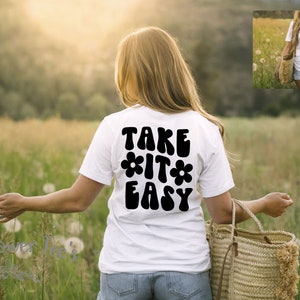 Women&#39;s TAKE IT EASY Tee T-Shirt Be Kind Spring tee t-shirt Motivational Affirmation Graphic Tee Plus Size 3X 3XL 4X 4XL 5XL