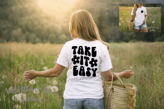Women's TAKE IT EASY Tee T-Shirt Be Kind Spring tee t-shirt Motivational Affirmation Graphic Tee Plus Size 3X 3XL 4X 4XL 5XL