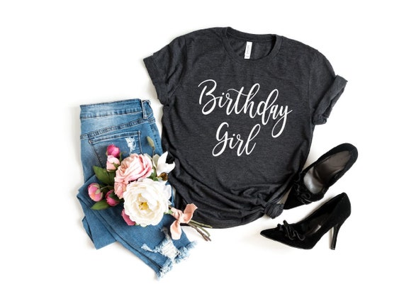 Women's Cute BIRTHDAY GIRL Tee T-Shirt Graphic Tee Plus Size 3X 4X 5X Avail