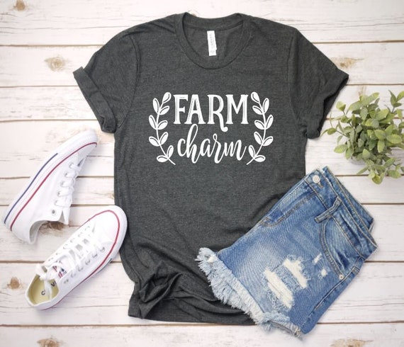 Women's FARM CHARM Tee T-Shirt Rural Farm Country Graphic Tee Plus Size
