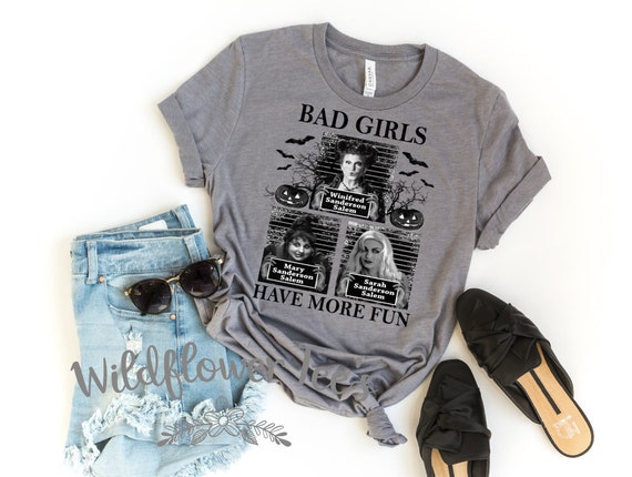 Women's BAD GIRLS Have More Fun Fall Halloween Witch Spell Limited Tee T-Shirt Graphic Tee S - 3XL 4XL