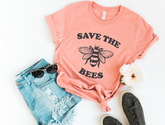Women's SAVE THE BEES Tee T-Shirt Nature Honey Environment Healthy Beekeeper Beehive Organic Gardening Graphic Tee Plus Size 3X 3XL 4X 4XL