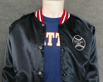 Satin blau bomber | Etsy Baseball Jackenavy Blau Custom Satin Bomber Jackesatin