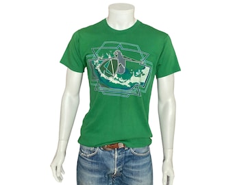 Vintage 80s Island Fever Surf T-Shirt Graphic Surfer Tee Made USA Size Large