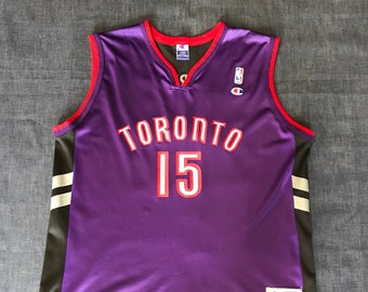 1999-2000 purple Champion Toronto Raptors Vince Carter #15 basketball jersey, retroiscooler