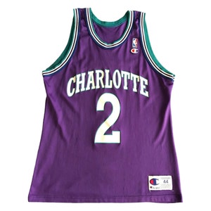 Size 44 usa.  Champion NBA Johnson #2 Jersey Charlotte Hornets VINTAGE 90S