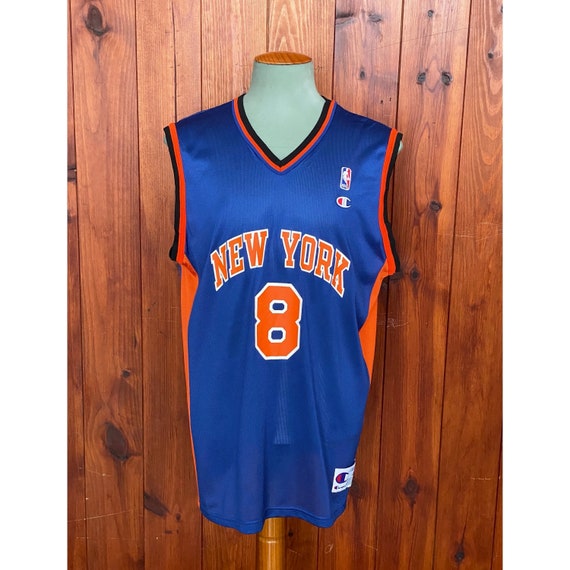 Champion LATRELL SPREWELL No. 8 NEW YORK KNICKS (Size 52) Jersey