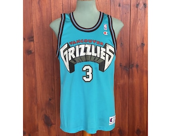 Vintage 90s Vancouver Grizzlies #3 Abdur-Rahim Champion Jersey | Teal NBA Tank Top | Made in USA | Size 44 | AJ357 Studio