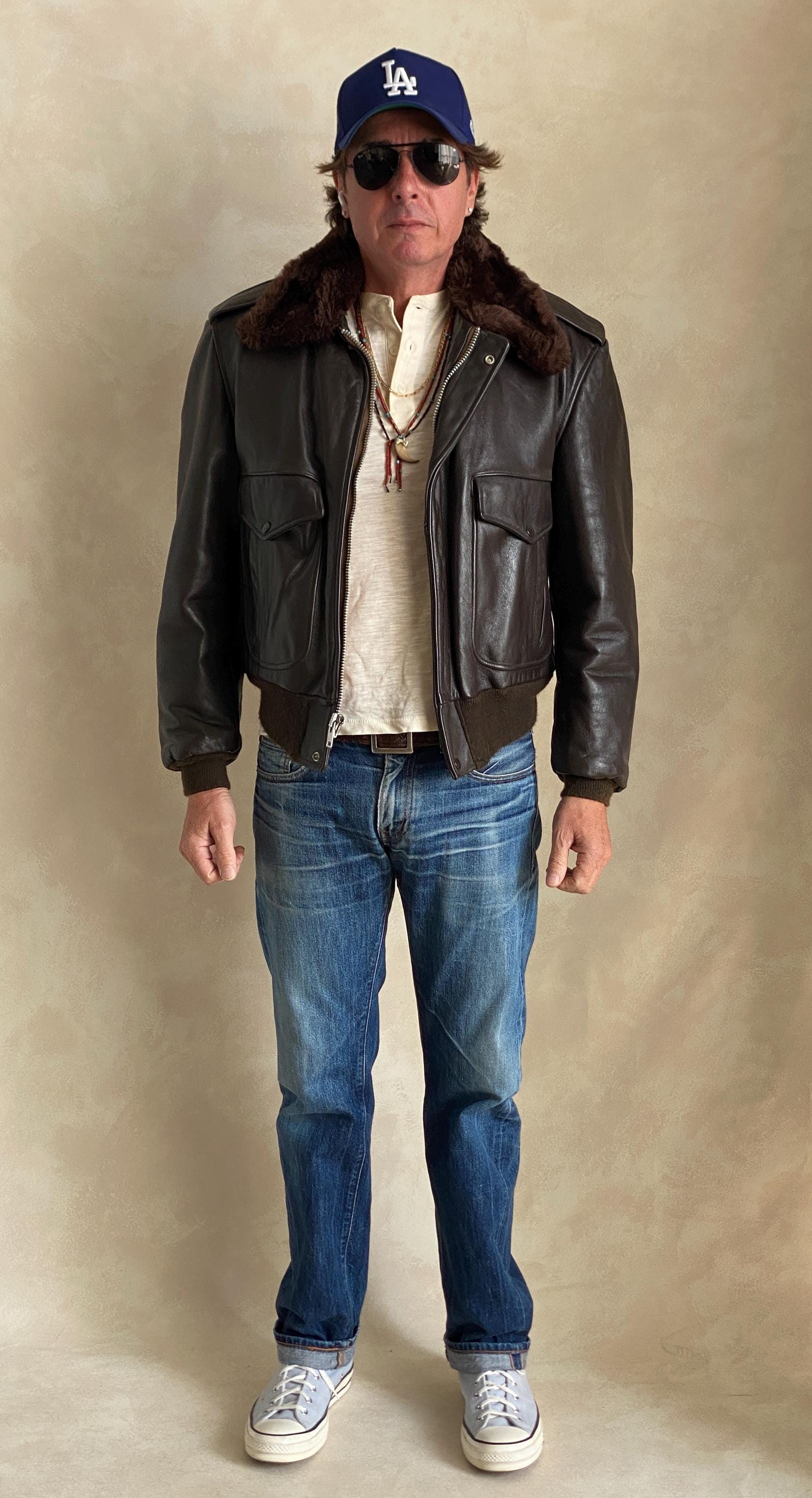 Vintage Golden Fleece Leather Bomber Flight Jacket – Made in USA