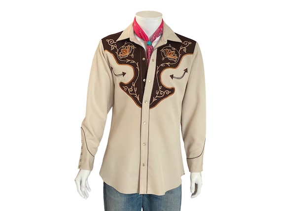 Size Med. Vintage 70's Embroidered H Bar C Western Shirt - Etsy