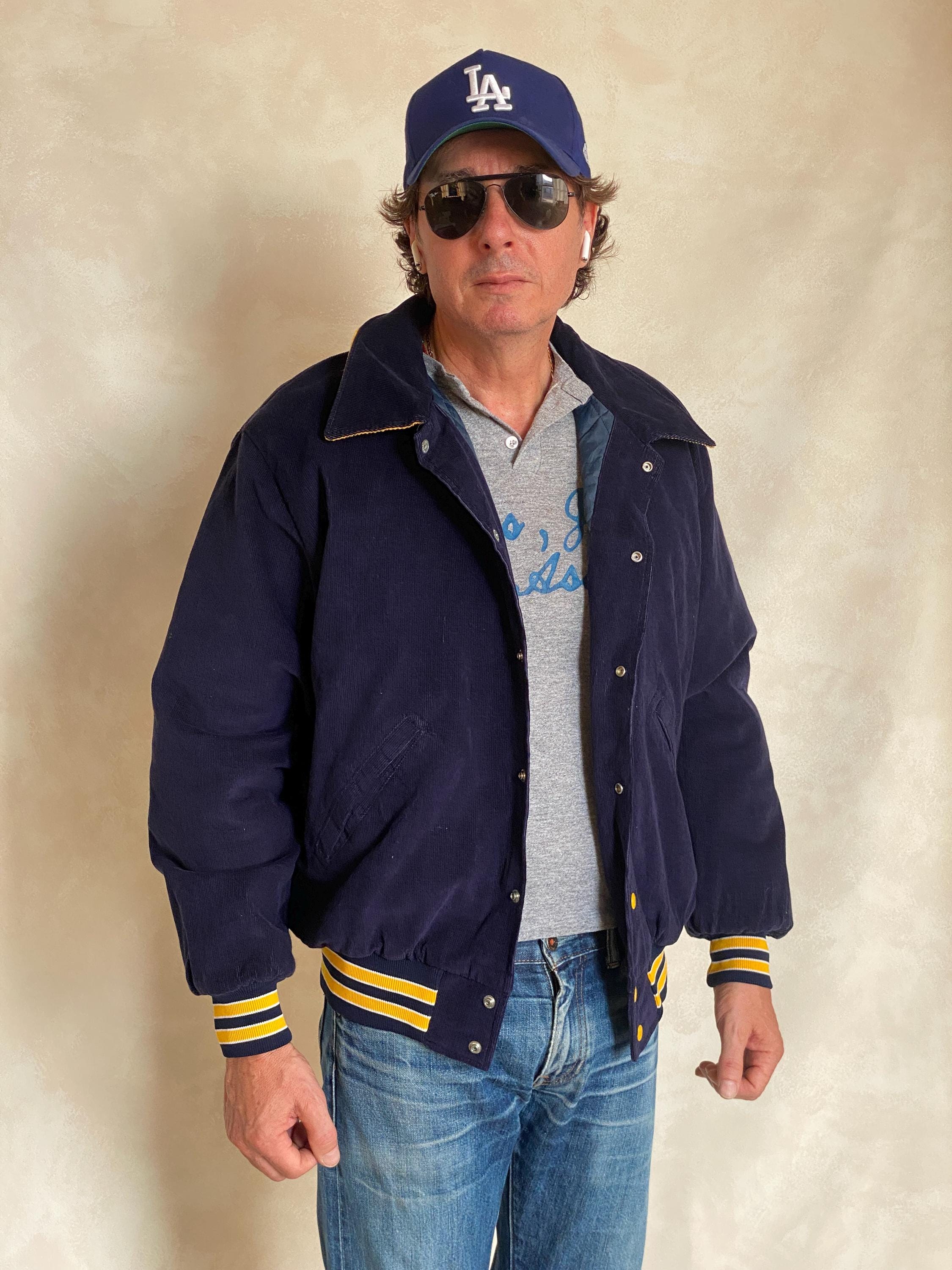 Birdie by Richard Leslie / Navy Corduroy Varsity Jacket / Made in