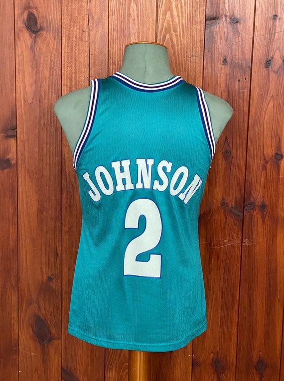 Vintage 90s Charlotte HORNETS Basketball Jersey Johnson Nba 40 