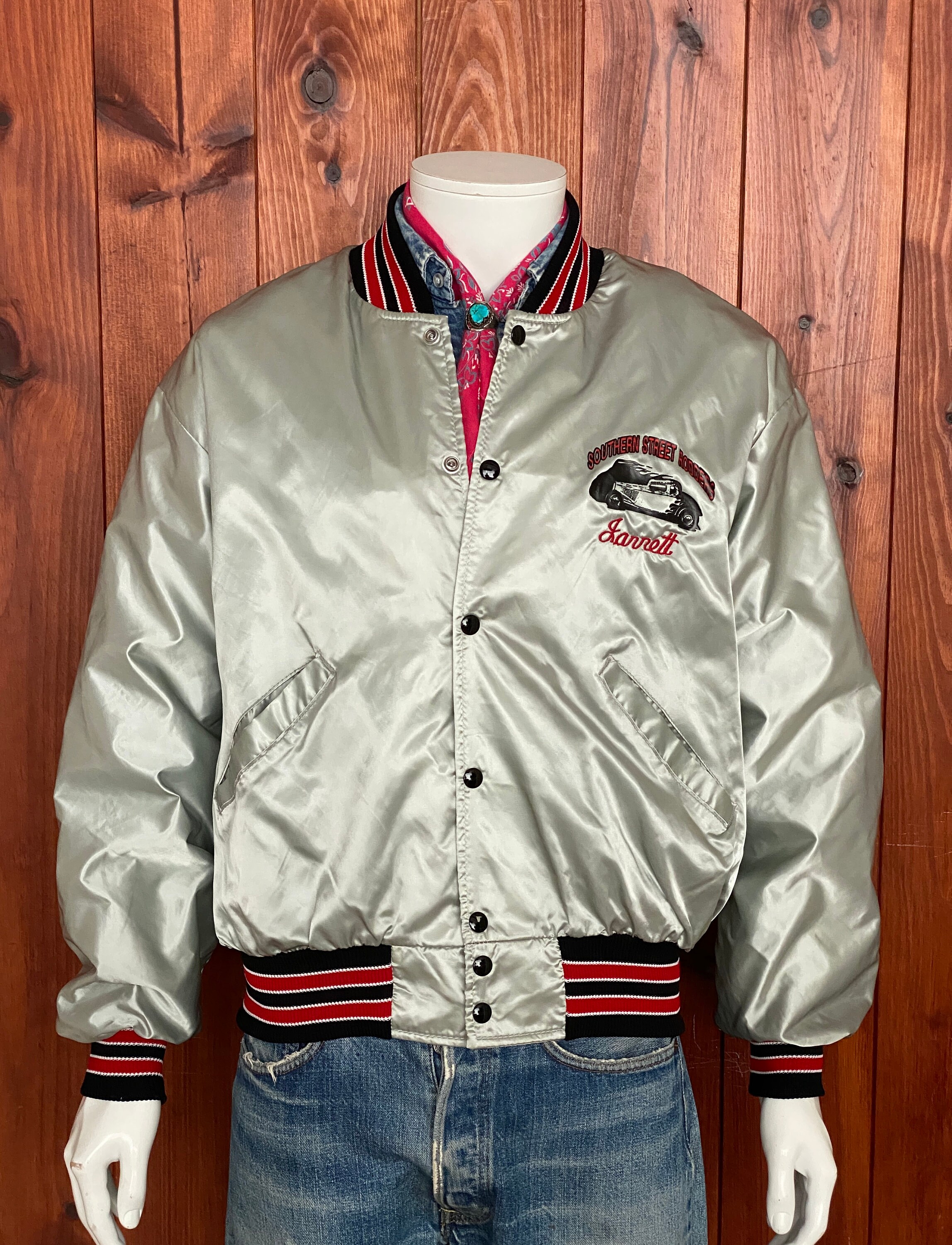80年代　madeinUSA イリノイ州立大学 ビンテージジャケットMサイズ Size L. Made in USA Vintage 80s Satin Bomber Jacket - Etsy